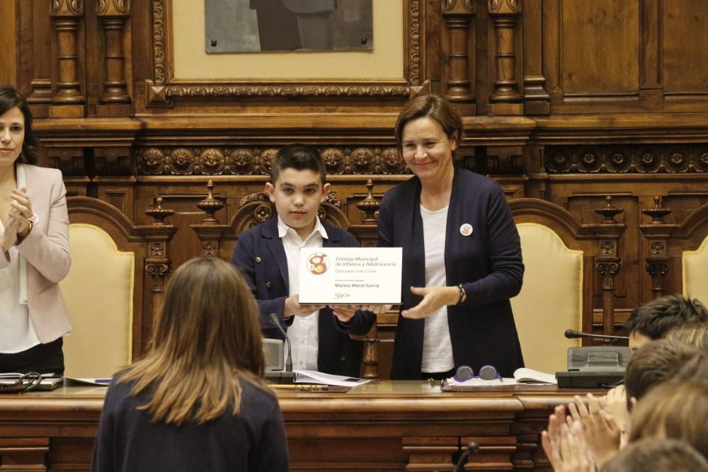 Participantes en el Pleno infantil de Gijón