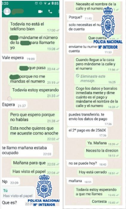 Així es feia l'estafa: els missatges de l'estafador