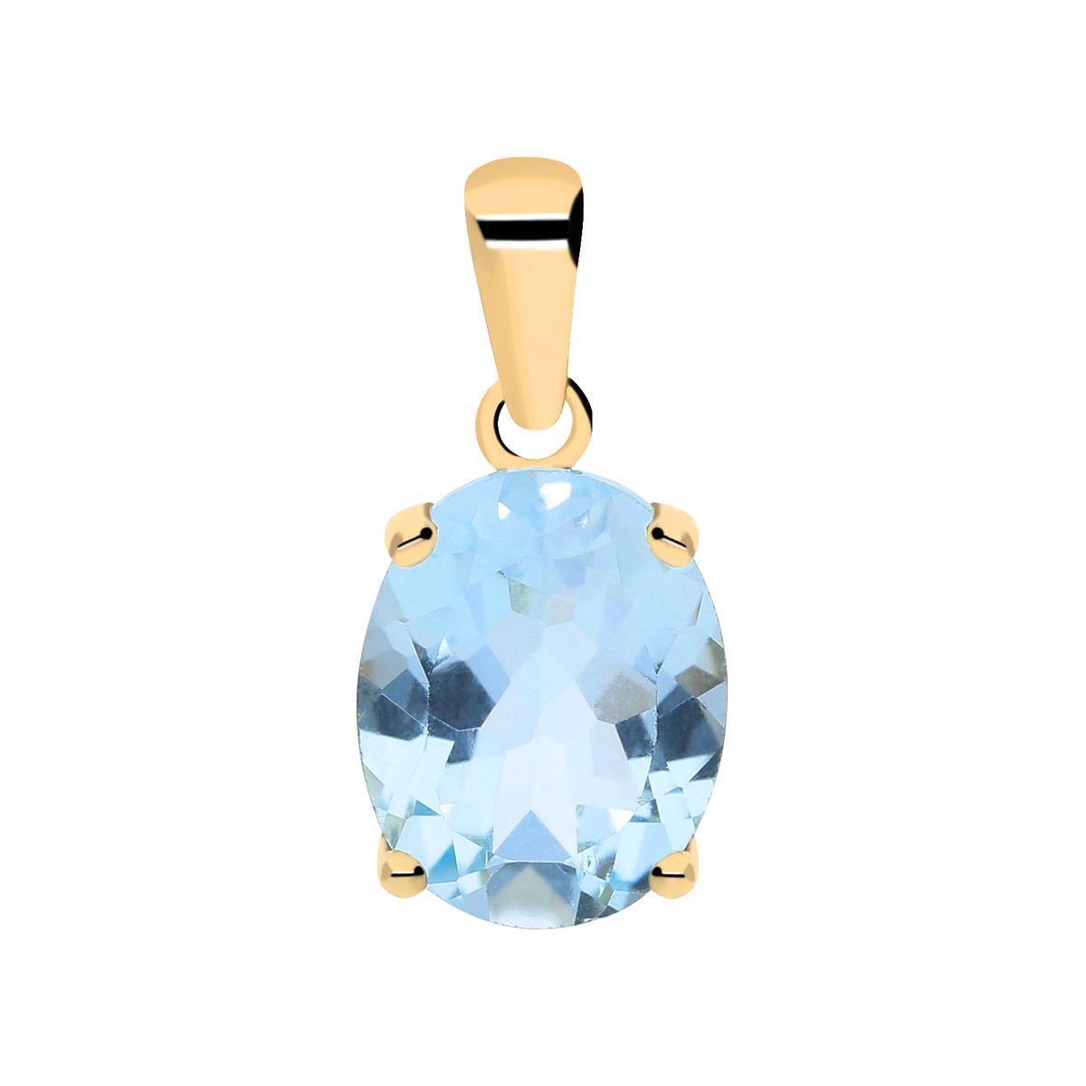 Colgante de oro de 18 quilates y topacio azul natural.