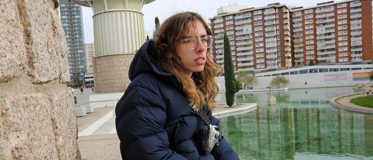 Adela Capella, en el parque de l’Espanya Industrial, el pasado miércoles.