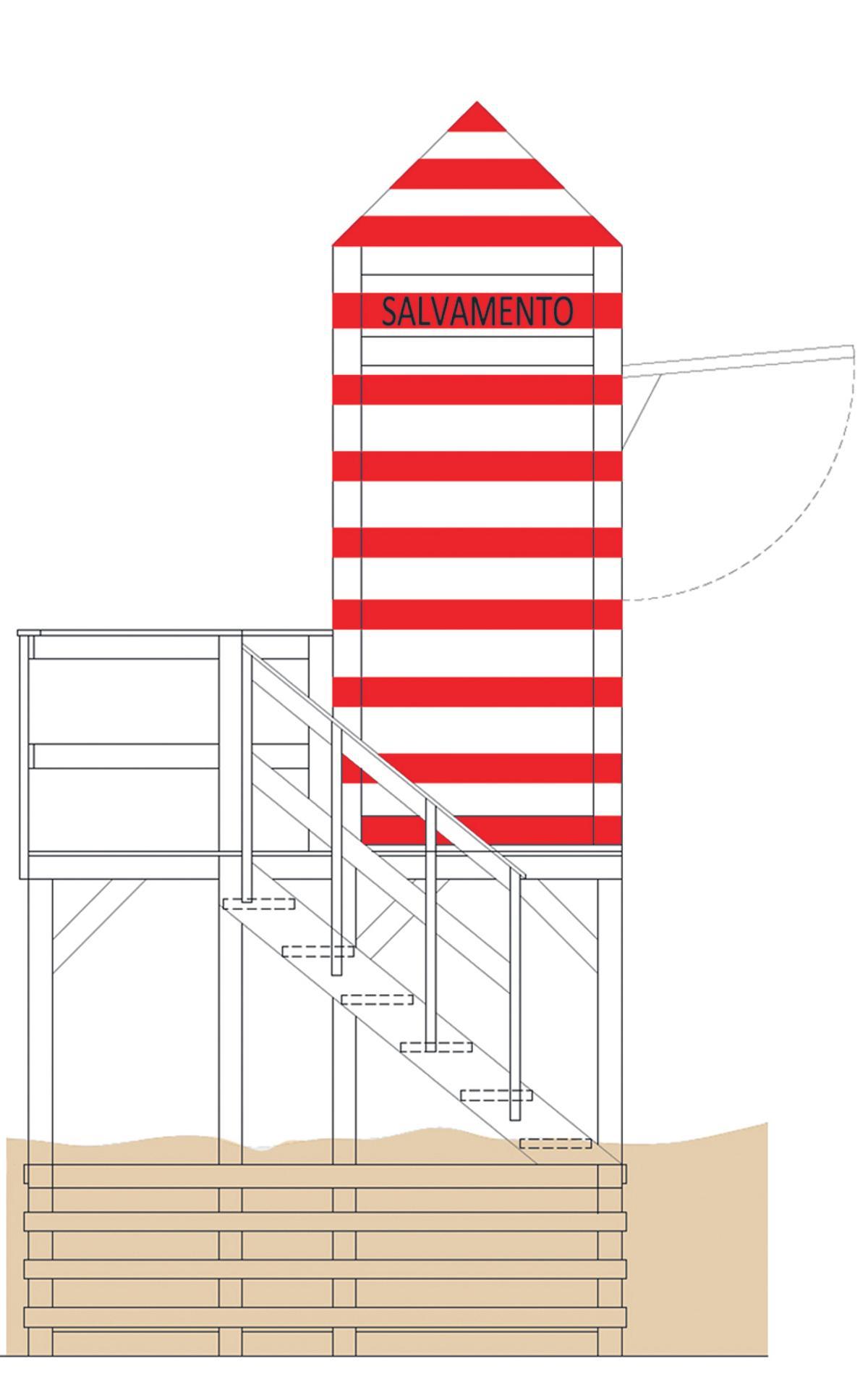 Boceto de las torres de salvamento que no se podrán poner este verano.