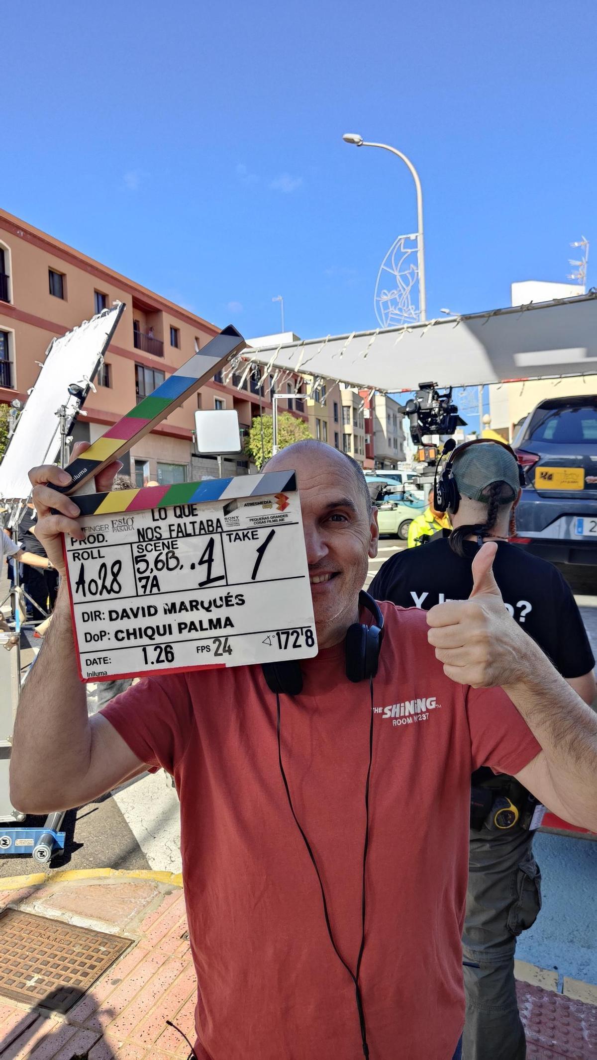David Marqués, durante el rodaje de la película, que antes de ‘Haciendo amigos’ se llamó ‘Lo que nos faltaba’.