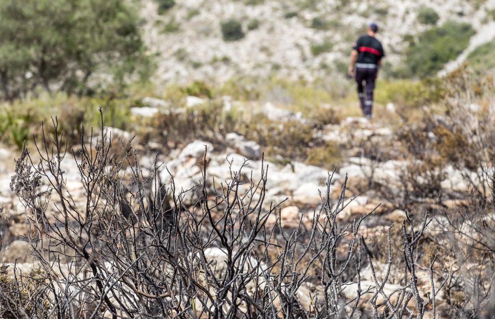 Extinguido el incendio de Teulada y Benissa tras quemar 3,5 hectáreas