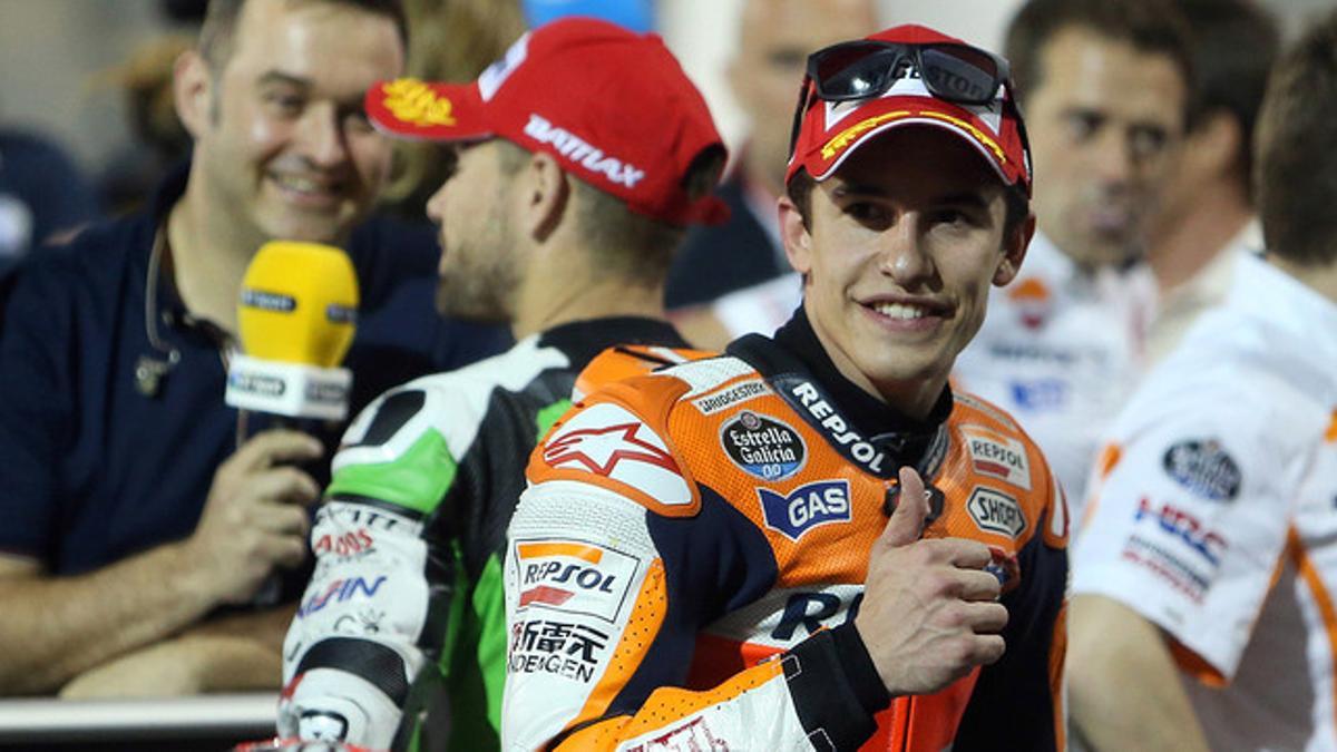 Marc Márquez, tras lograr la 'pole' en el GP de Catar