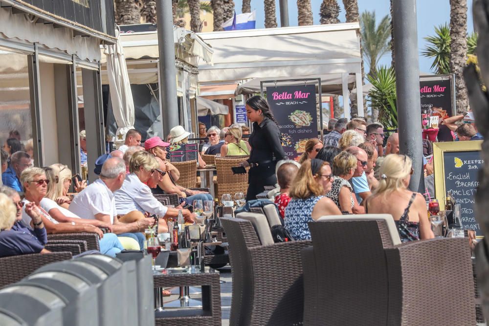 Imágenes de Torrevieja de este viernes 13 de marzo con terrazas y paseos llenos y playas animadas