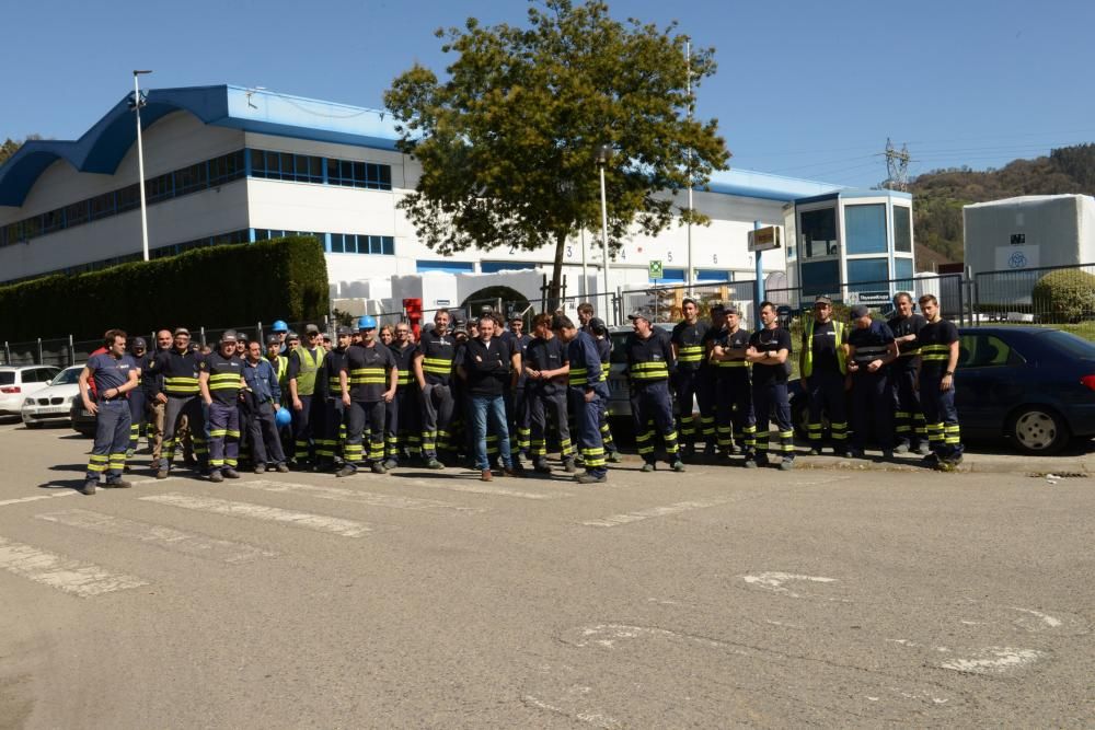 Protestas trabajadores Thyssen Airports en Baiña