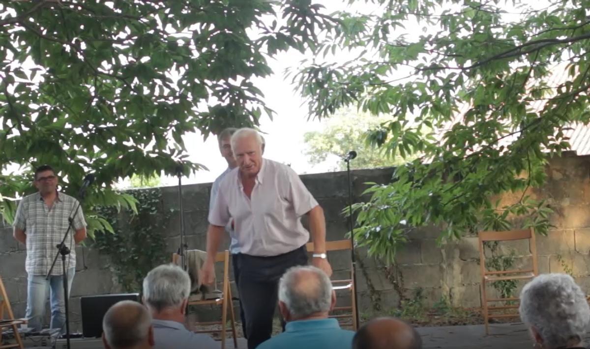 Manuel Currás en el homenaje en Meira en 2018.