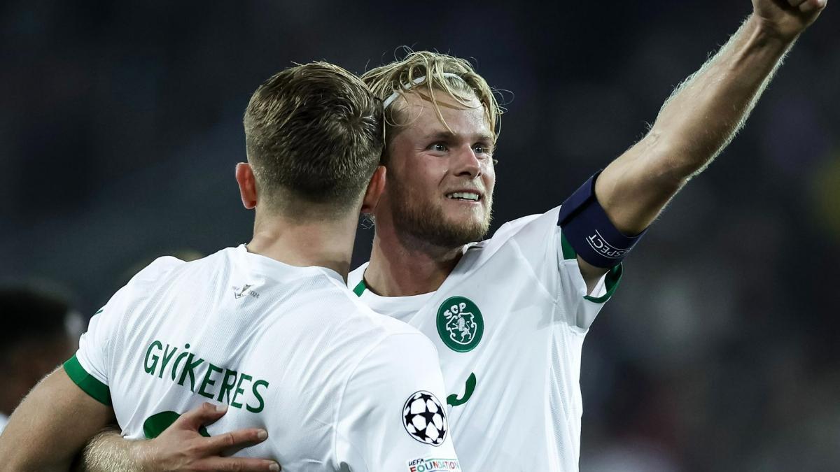 Hjulmand, capitán del Sporting CP, junto a Gyökeres