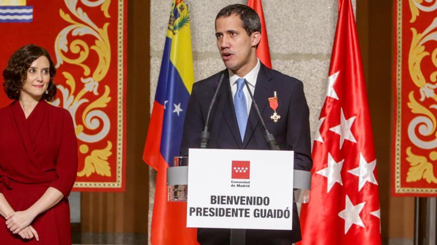 Isabel Díaz Ayuso y Juan Guaidó.