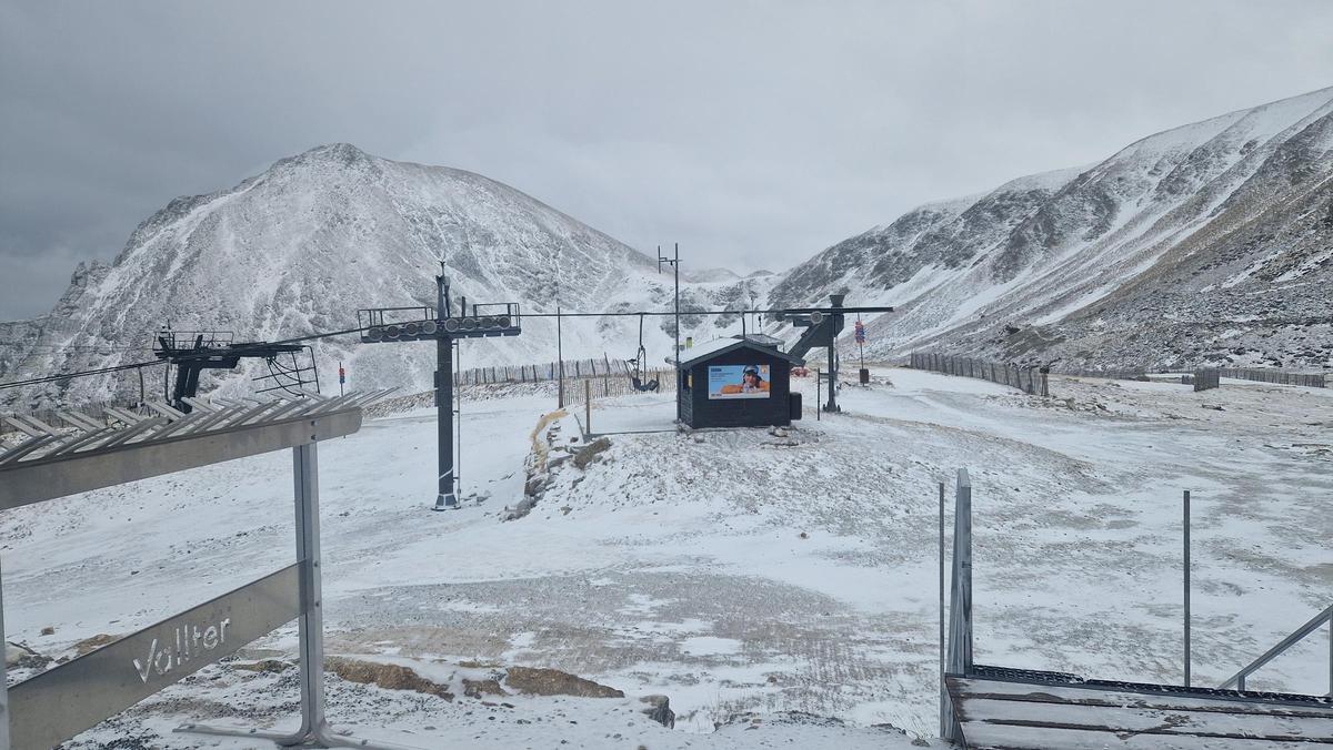 Nieve en la estación de esquí de Vallter (Ripollès, Girona).