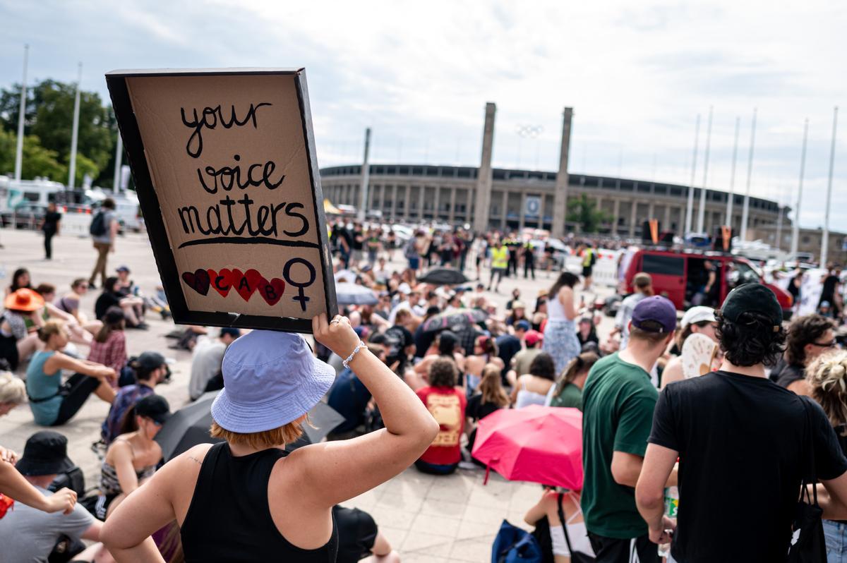 Proteste gegen ein Rammstein-Konzert am 15. Juli in Berlin.