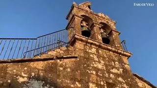 Un rayo derriba el campanario de la iglesia de San Paio de Trado: «Podría haber ocurrido una desgracia»