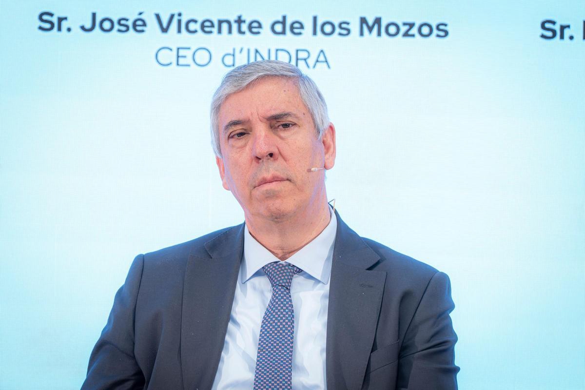 El consejero delegado de Indra, José Vicente de los Mozos, en un reciente encuentro en la Cámara de Comercio de Barcelona.