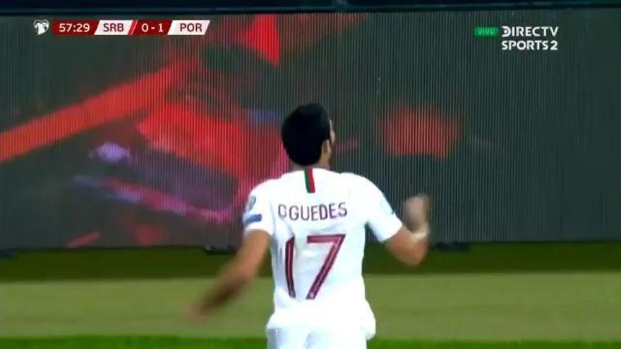 El golazo de Gonçalo Guedes en el Serbia-Portugal