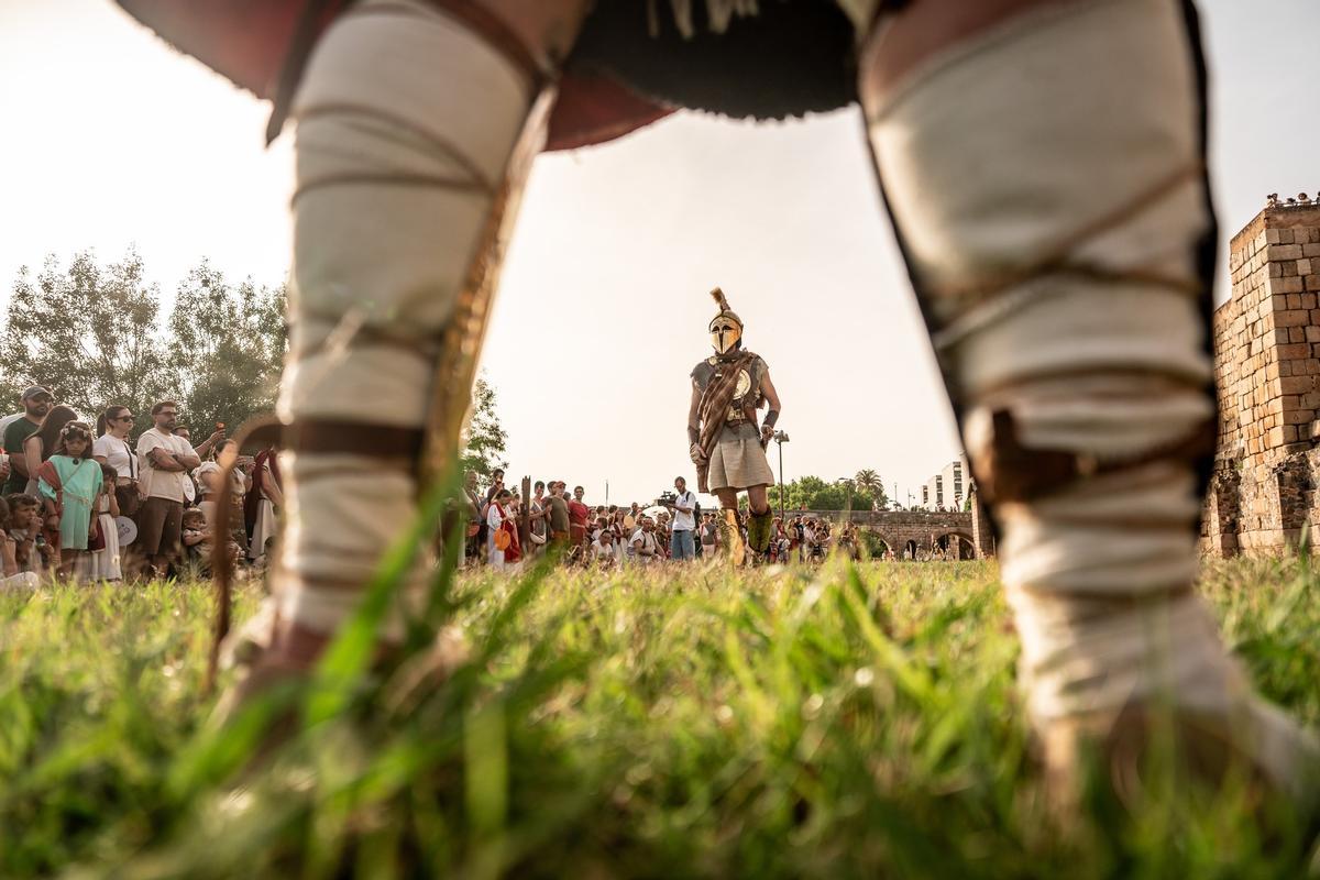 Recreación de un combate durante Emerita Lvdica en Mérida.