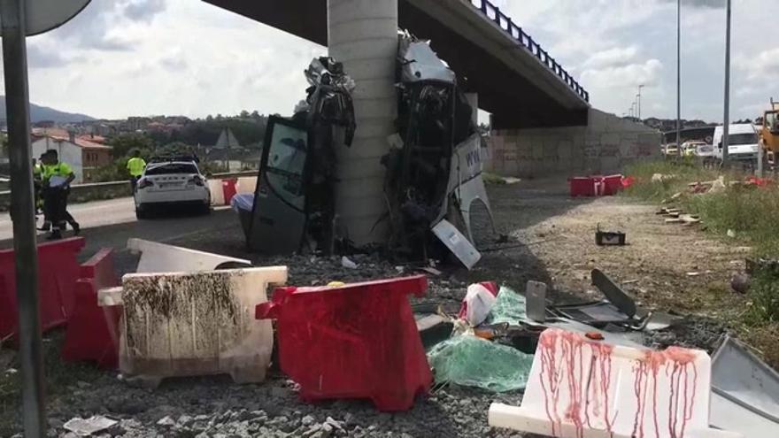 Accidente de bus en Avilés