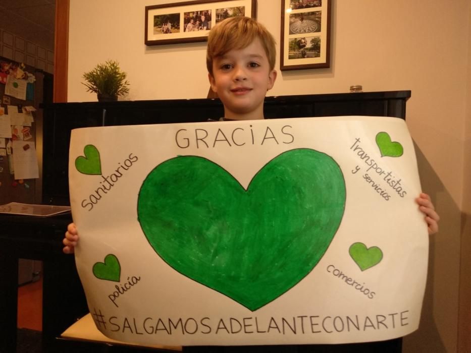 Corazones verdes por los escolares de Burjassot