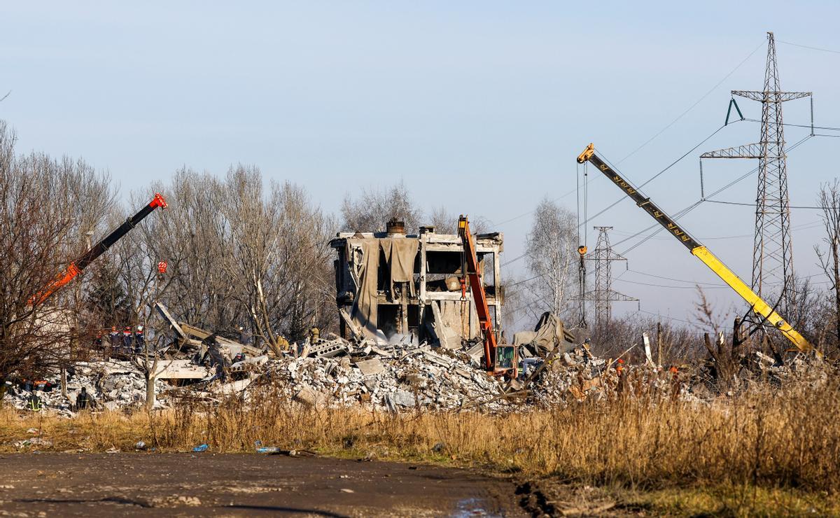 Lugar donde al menos 63 militares rusos han muerto en un ataque de las tropas ucranianas en la ciudad industrial de Makiivka, situada en la provincia oriental de Donetsk