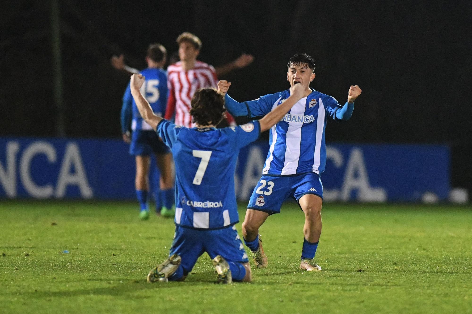 El Dépor juvenil asombra en la Copa del Rey remontando dos goles al Atlético