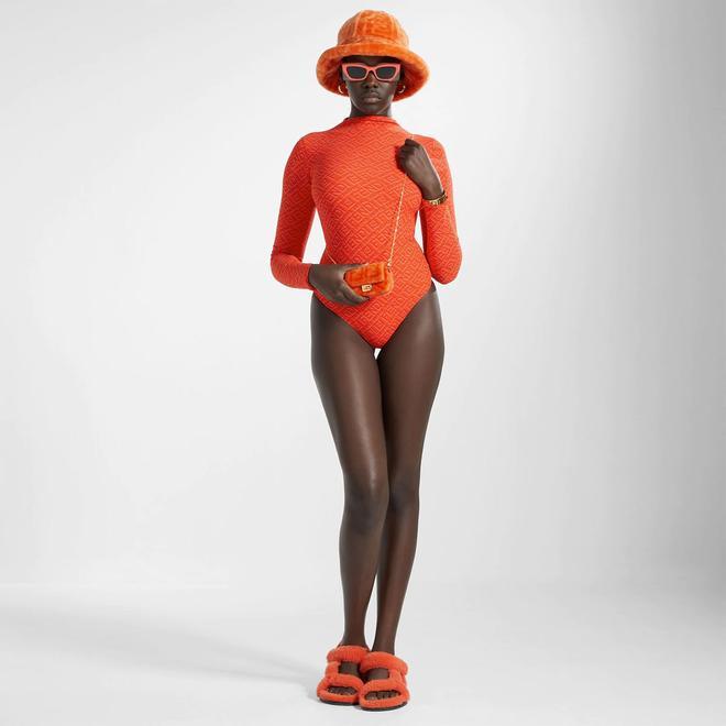 Body con manga larga naranja