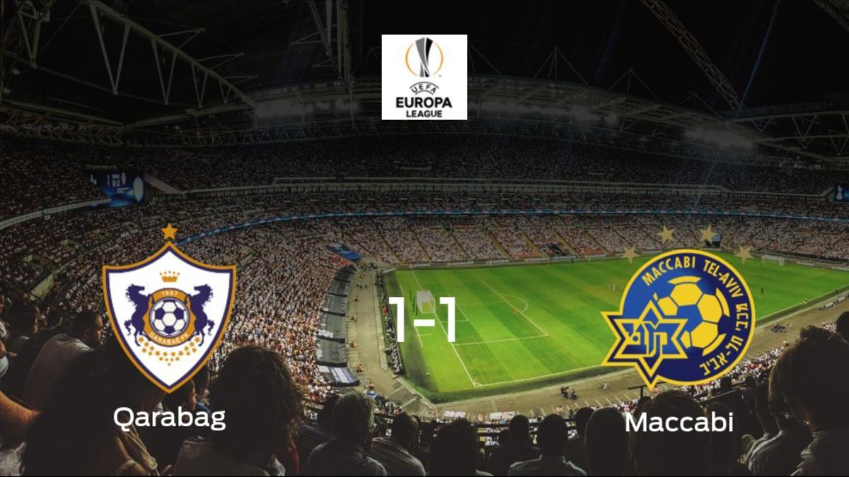 El Qarabag FK y el Maccabi Tel Aviv se reparten los puntos tras su empate a uno