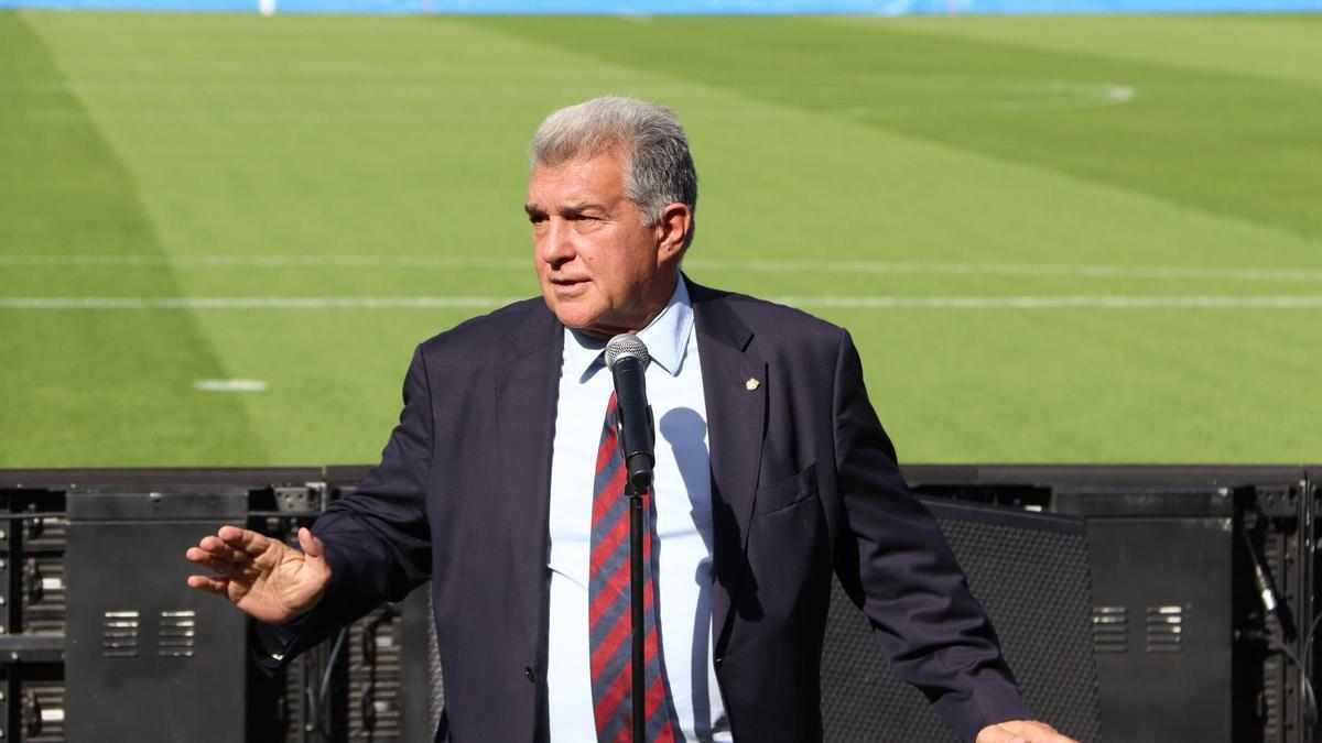 Joan Laporta, presidente del Barça, en el Spotify Camp Nou.