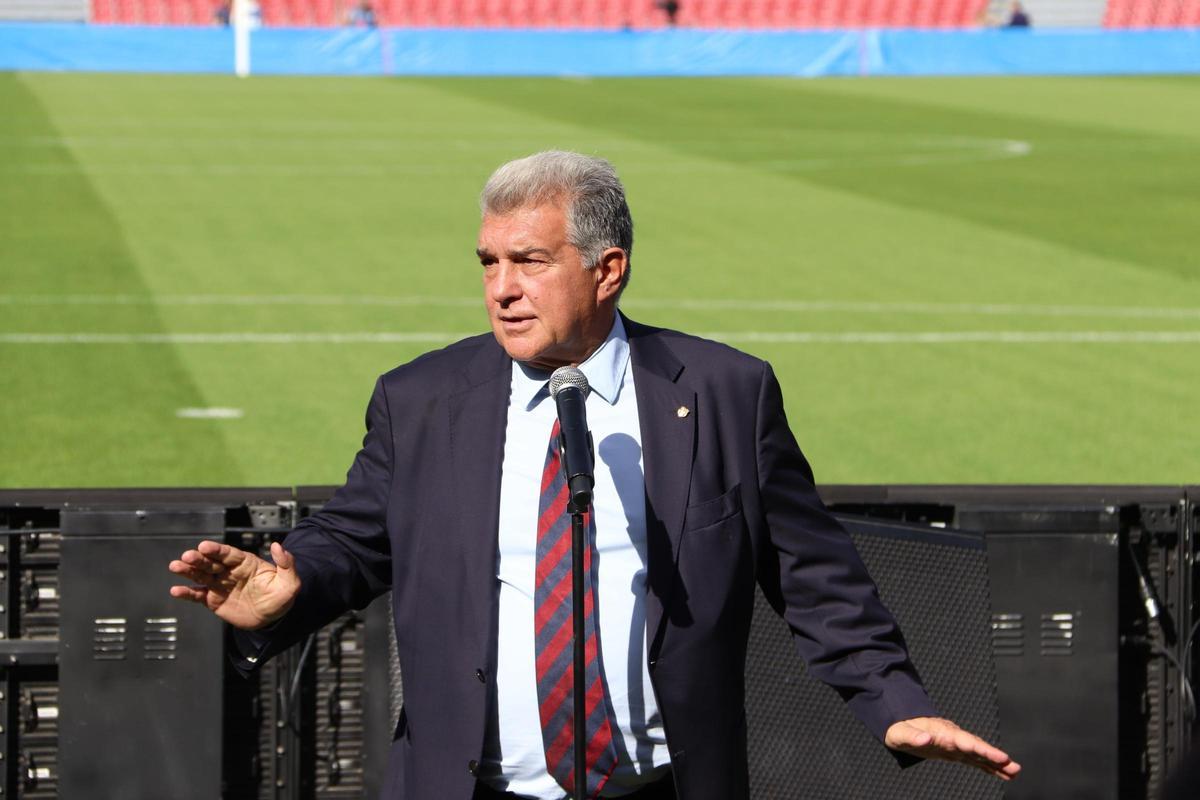 Joan Laporta, presidente del Barça, en el Spotify Camp Nou.