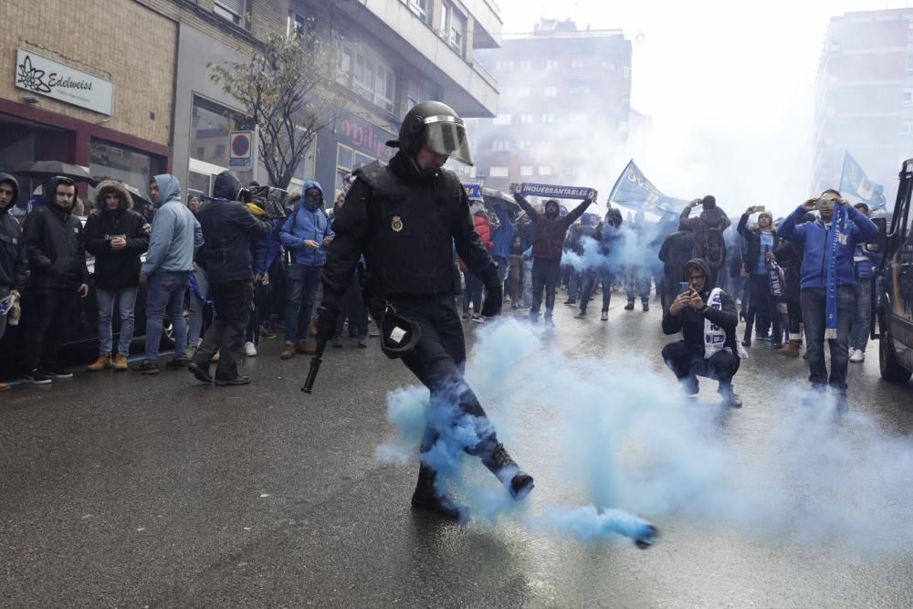 Llegada del Real Oviedo al Tartiere