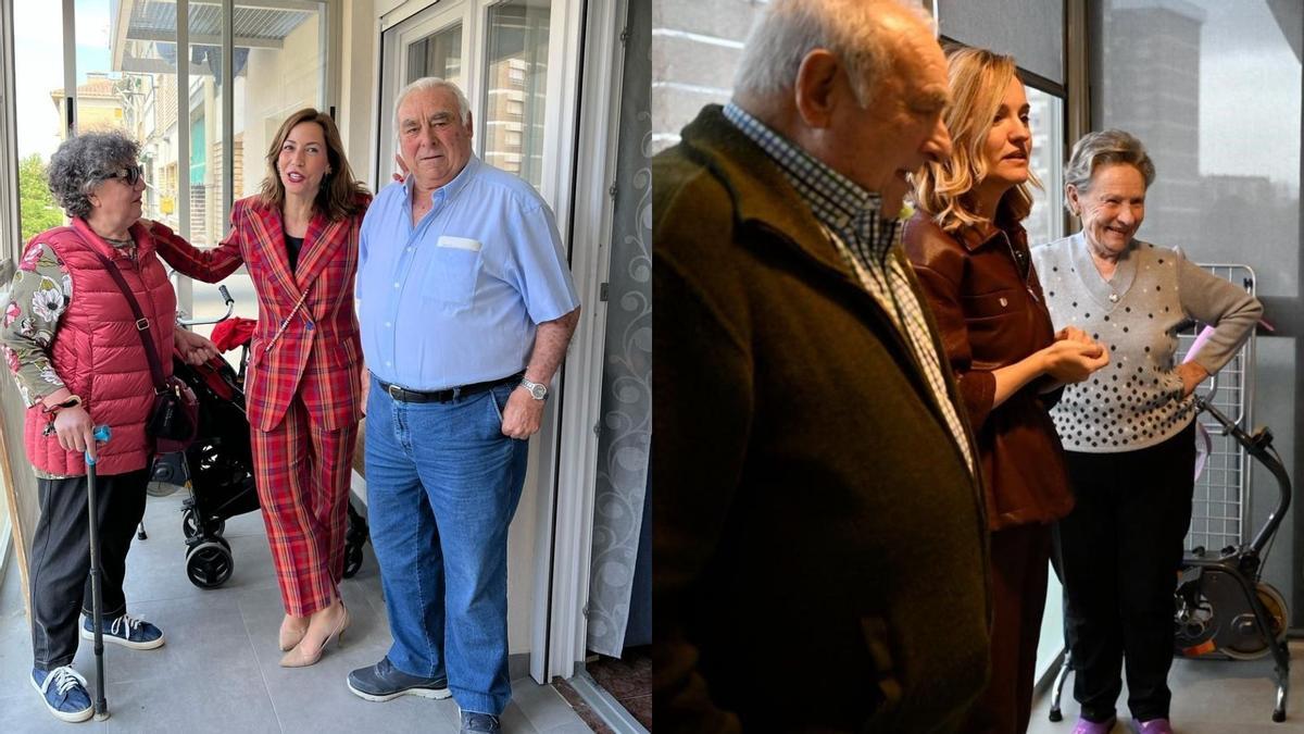 Natalia Chueca en 2023 y Pilar Alegría este martes con Celso.