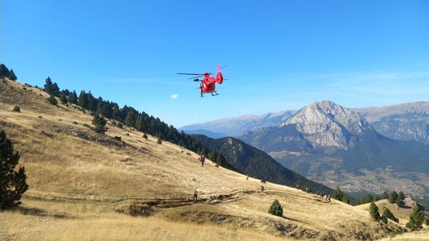 Rescaten amb helicòpter una dona ferida a Saldes