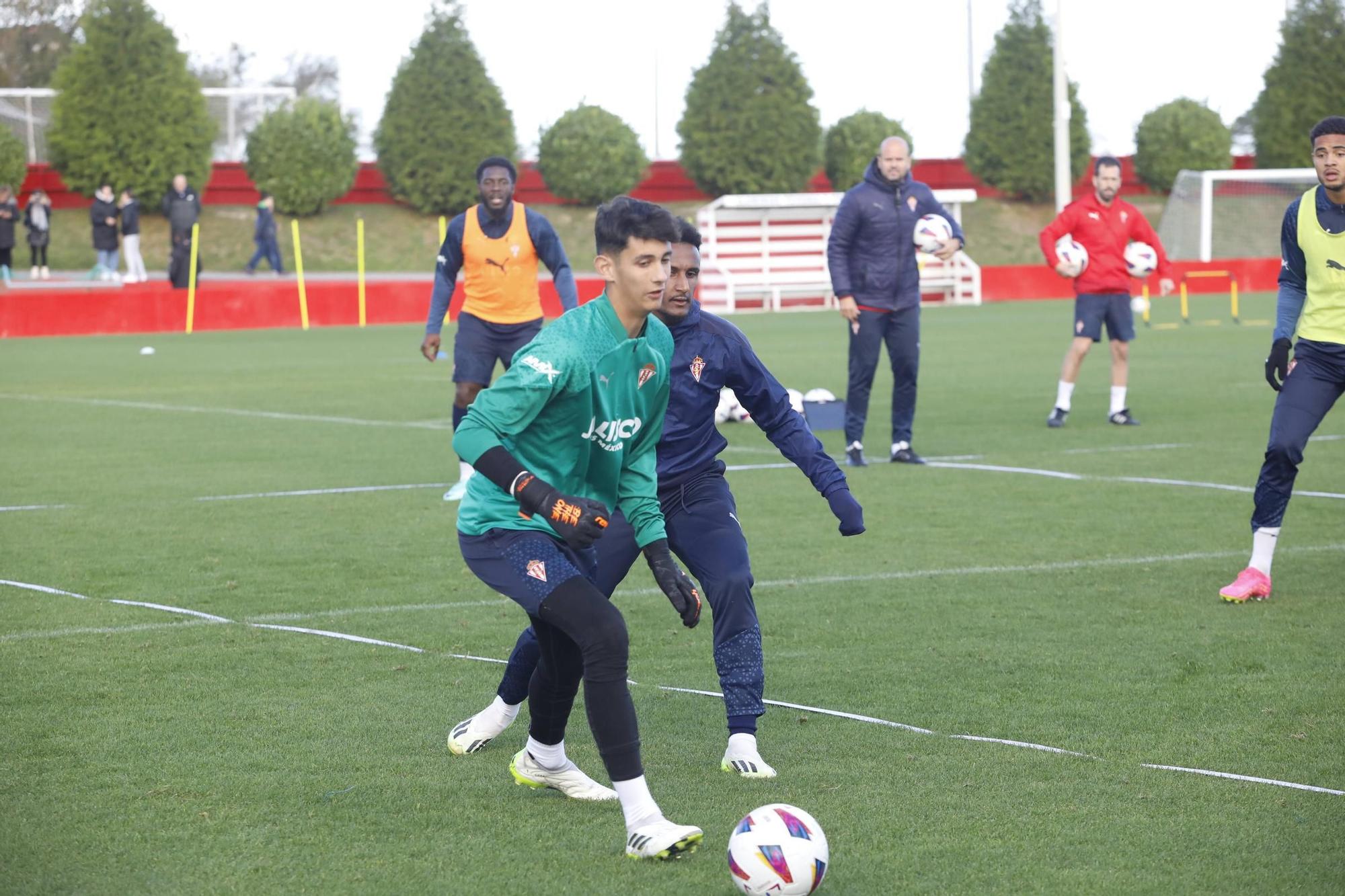 El Sporting vuelve a entrenar después de la victoria en Villareal (en imágenes)