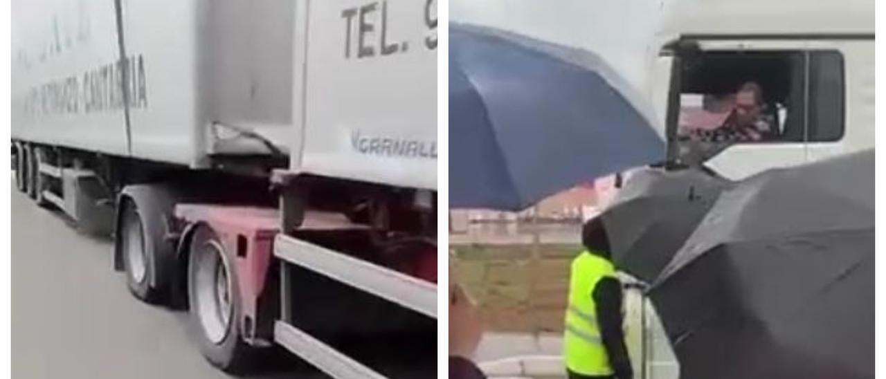 Huelga de transporte en Castellón: piquetes informativos y ruedas pinchadas