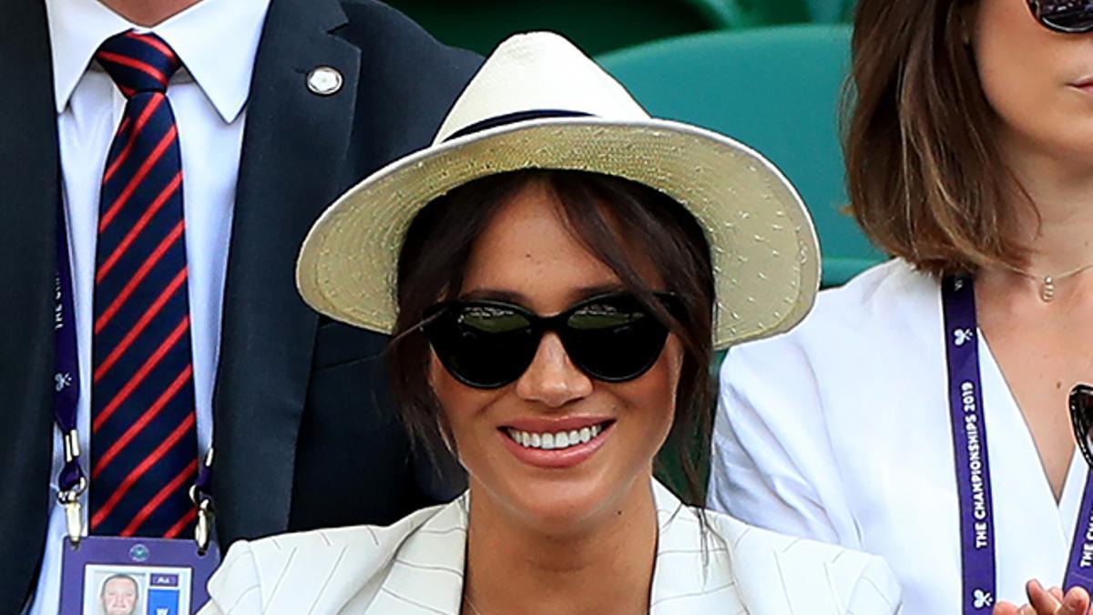 Primer plano de Meghan Markle en Wimbledon