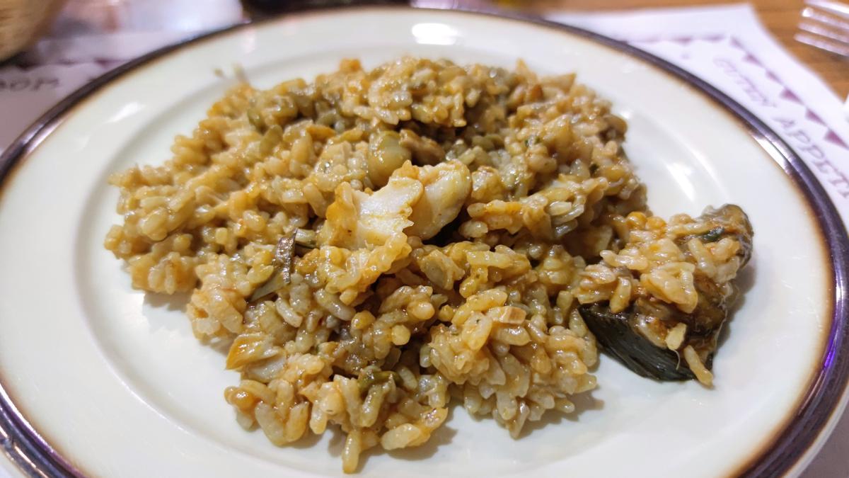 El arroz de bacalao del menú de mediodía de Bodega Josefa.