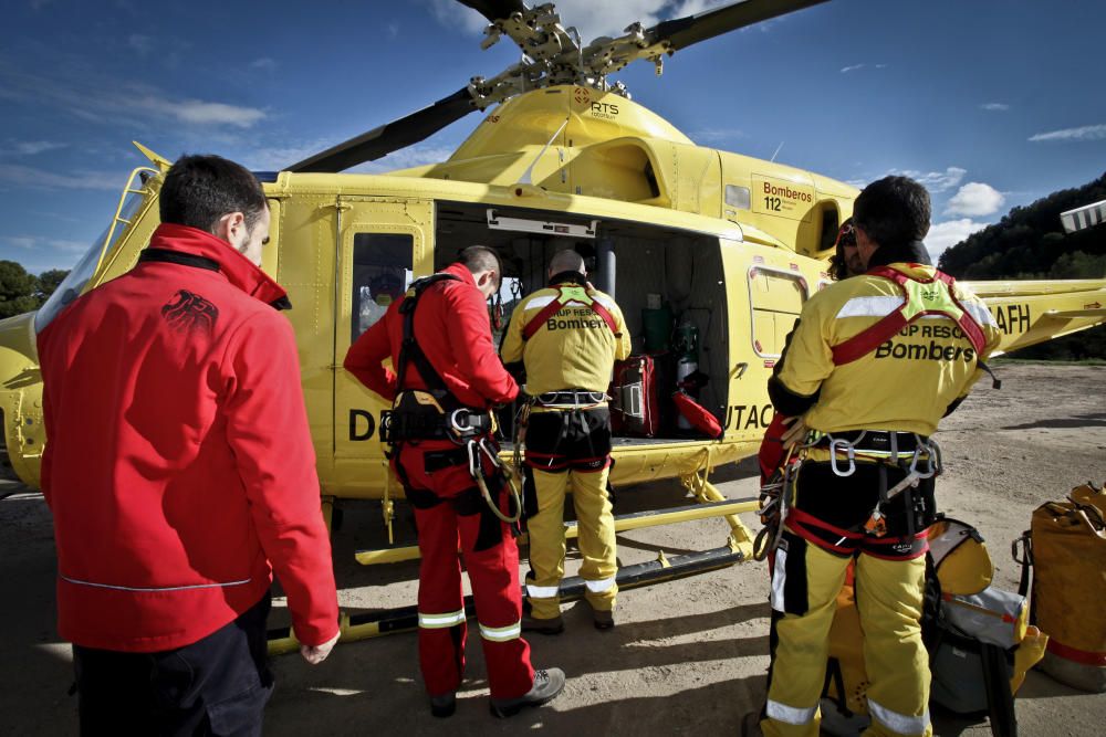 Simulacros de rescate en altura en Alcoy