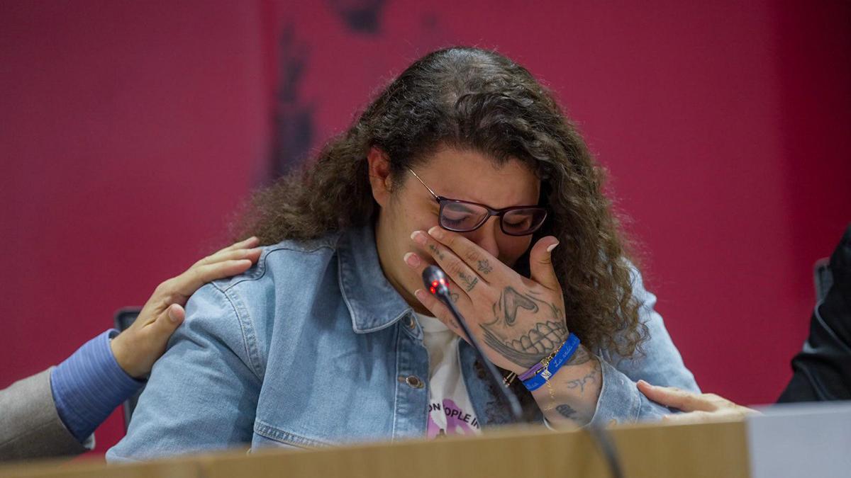 Fátima Ofkir, en la rueda de prensa.