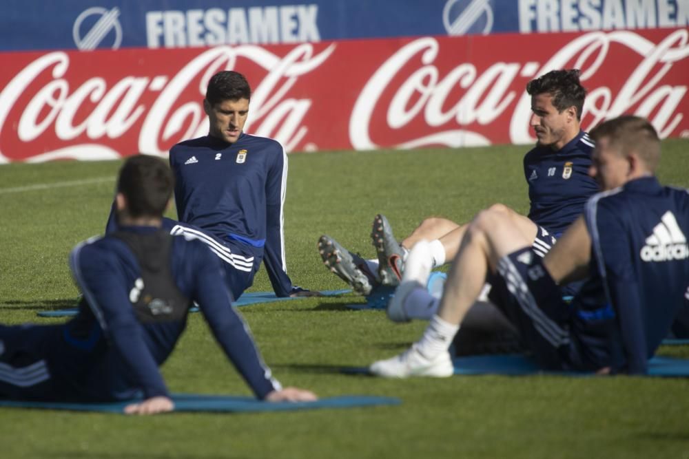 El entrenamiento del Oviedo de esta mañana