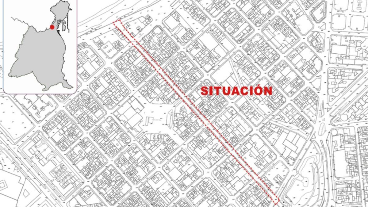 Plano de la calle Cayetana Manrique, ubicada en el barrio de Guanarteme.
