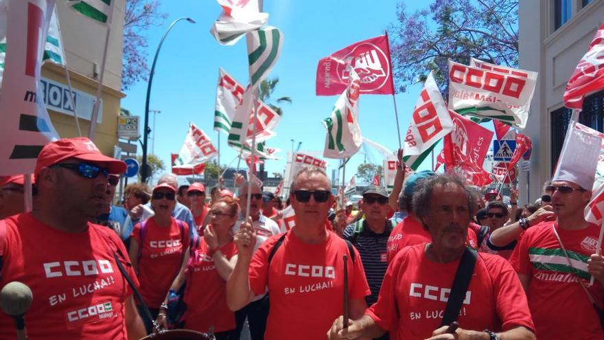 Protesta de los trabajadores de hostelería en Málaga