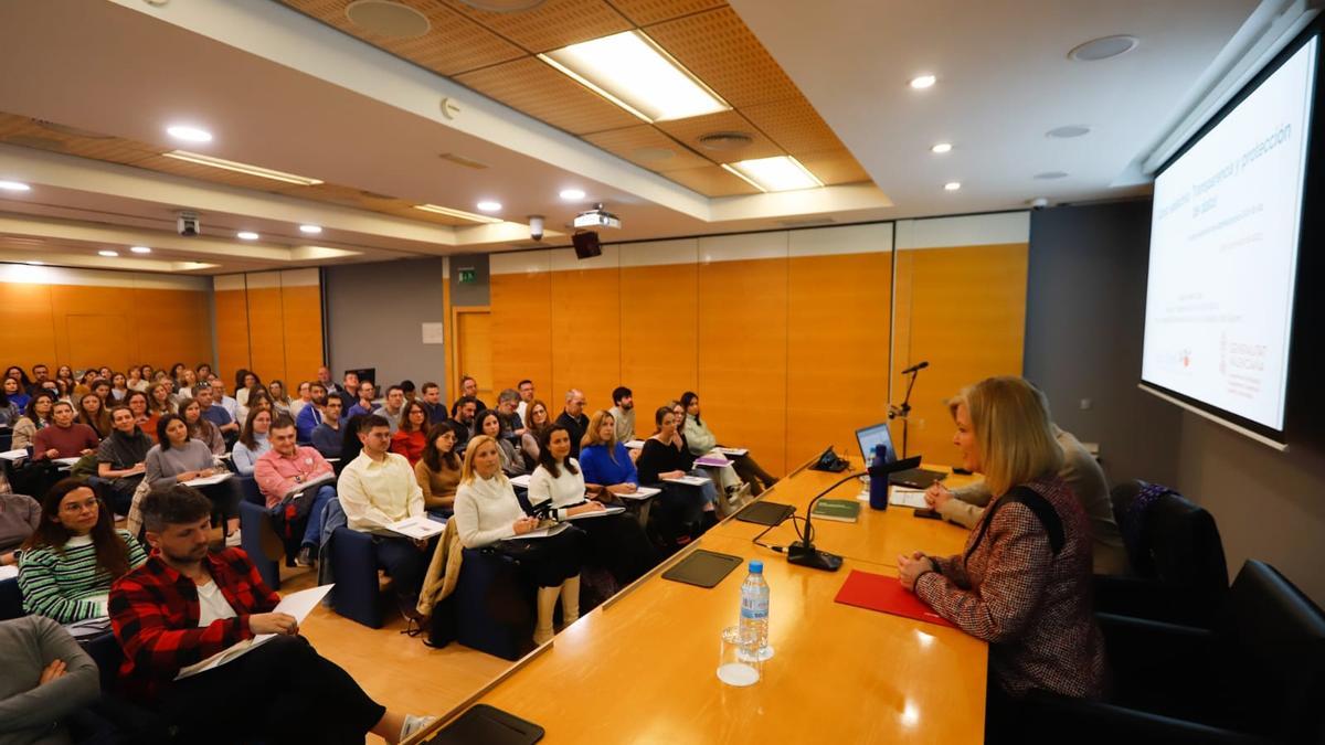 Gabriela Bravo, consellera de Justicia, Interior y Función Pública, en la inauguración del MIR de funcionarios