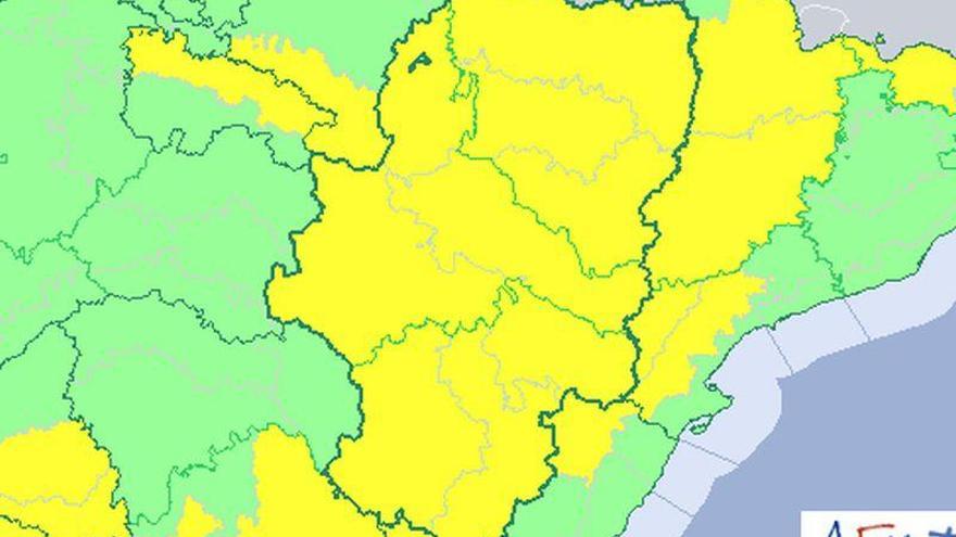 Alerta amarilla por altas temperaturas en Aragón y por tormentas en Teruel