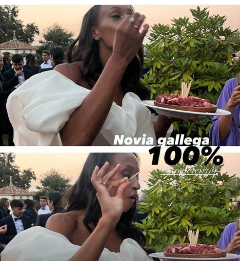 Ana Peleteiro disfrutando del pulpo