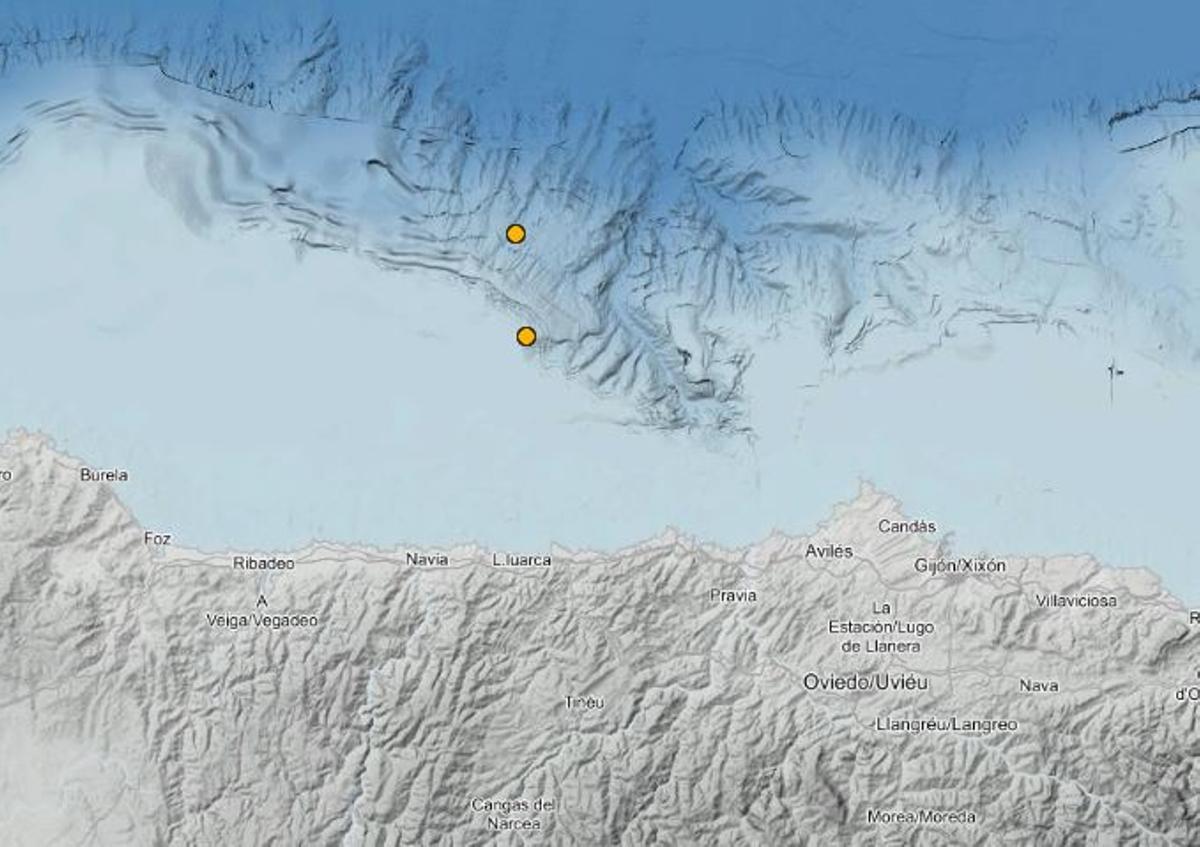 Se registran dos terremotos, uno de ellos de magnitud 3, a aproximadamente 30 kilómetros de la costa asturiana
