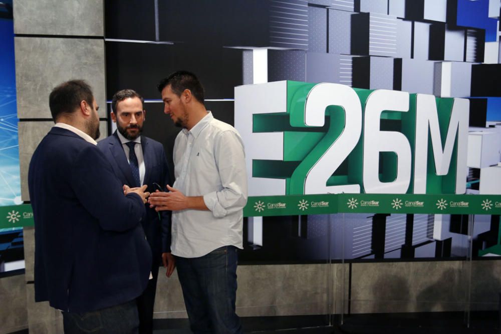 Eduardo Zorrilla, Daniel Pérez, Juan Cassá y Francisco de la Torre se han medido en la televisión andaluza en el segundo encuentro electoral televisado de lo que va de campaña.