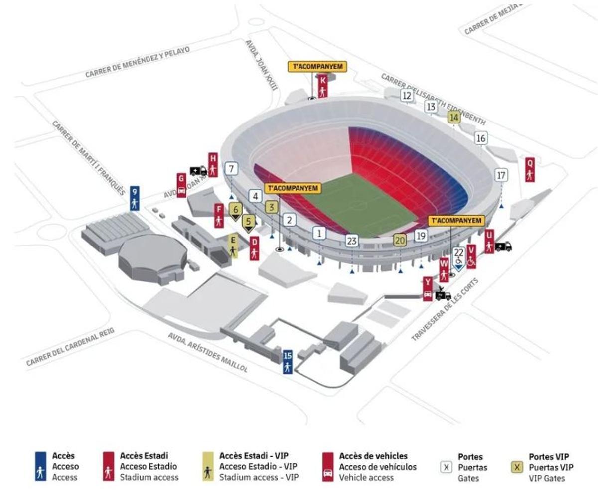 Accesos abiertos al Spotify Camp Nou