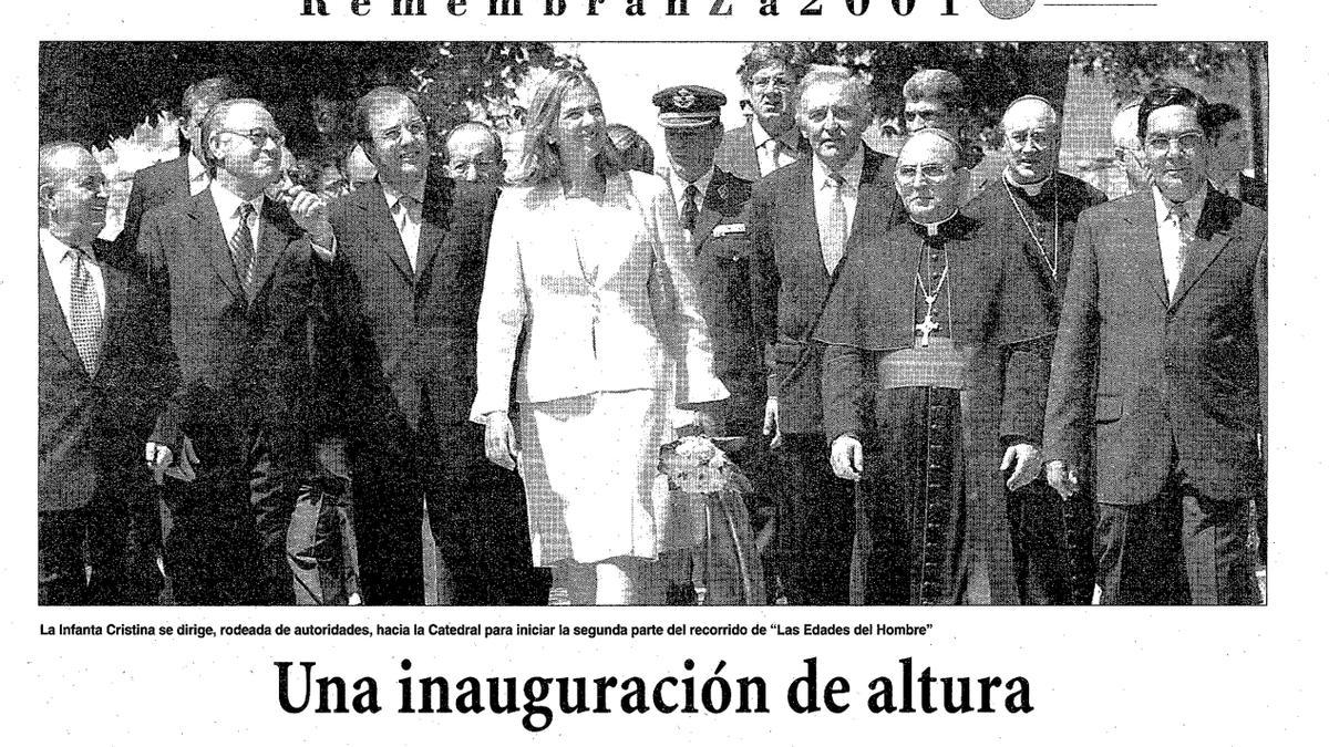 La infanta Cristina durante la inauguración de Las Edades del Hombre en 2001 en Zamora.