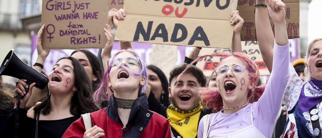 Protesta feminista en Lisboa.   | // NUNO FOX