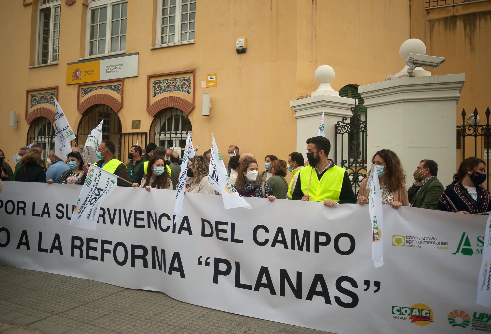 Los agricultores malagueños protestan contra la reforma del PAC