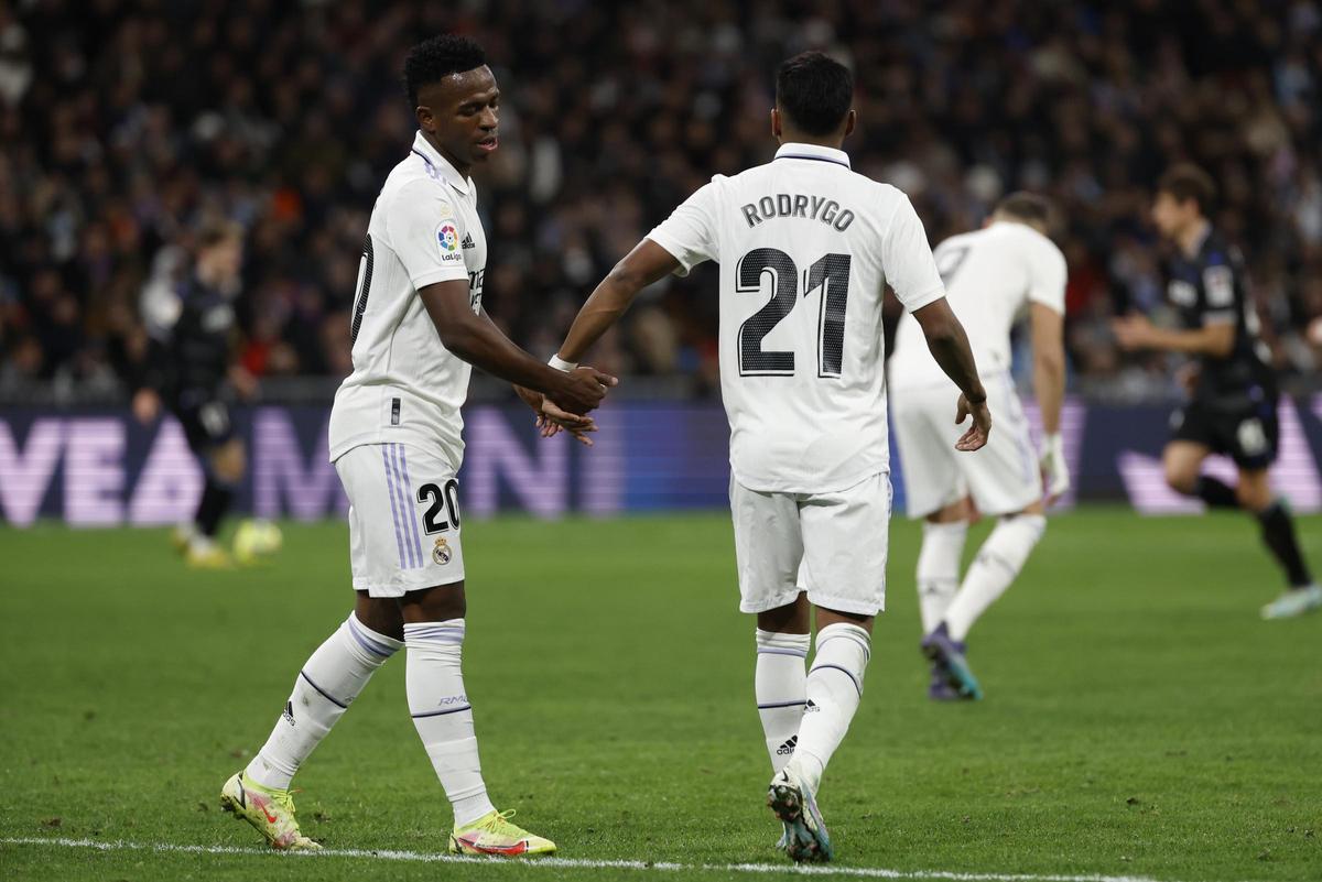 Vinicius y Rodrygo, jugadores del Real Madrid
