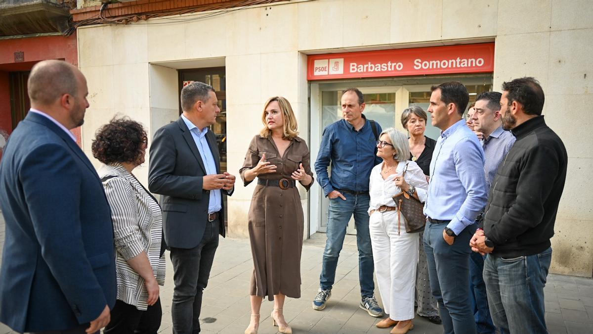 Pilar Alegría, este martes en Barbastro.